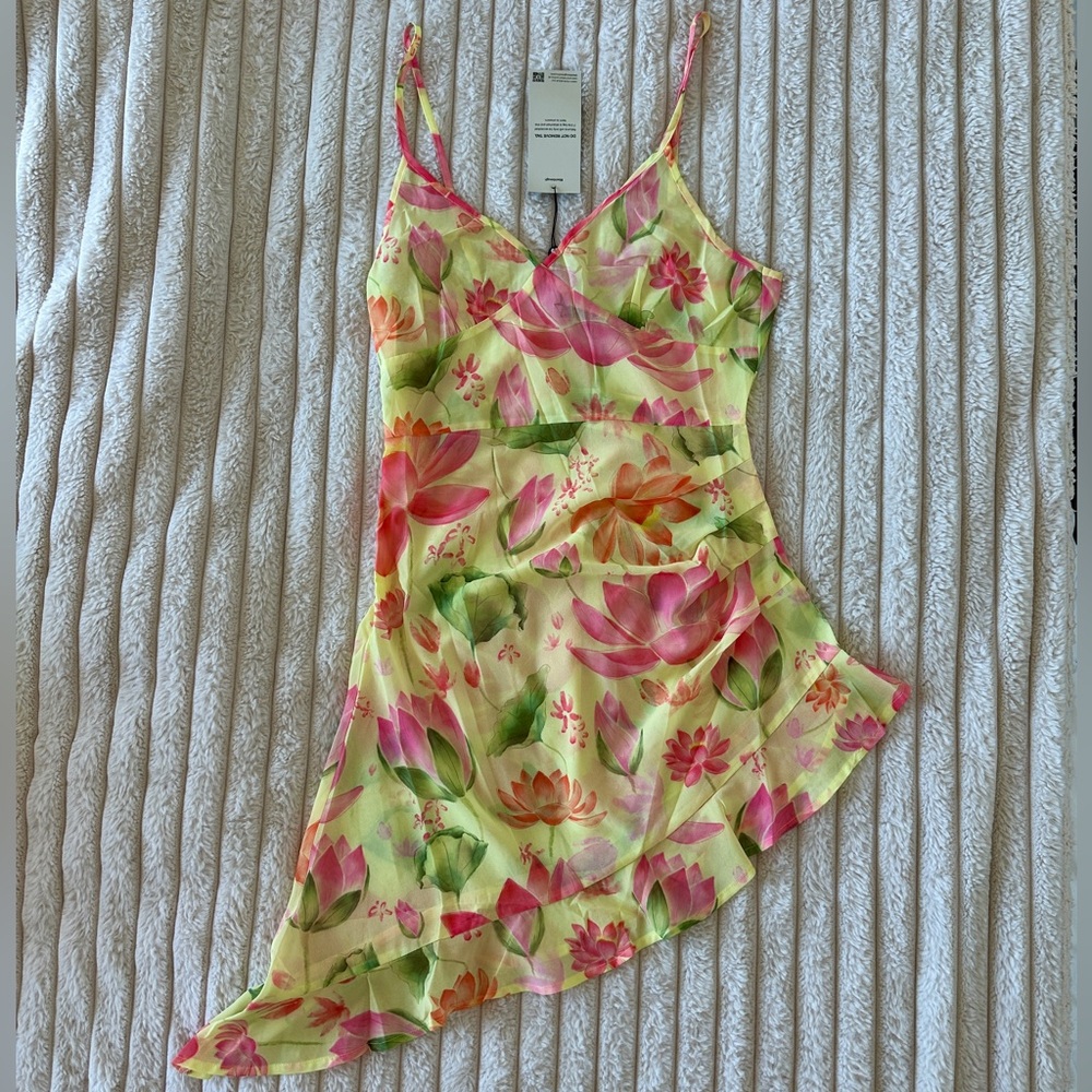 NWT Blackbough Bridget Sheer Sun Dress - Oasis - Asymmetrical Ruffled Slip - Picture 7 of 16